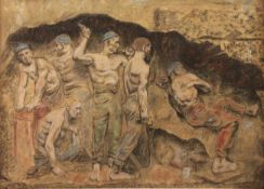 MEUNIER, Constantin (1831-1905), "Bergarbeiter unter Tage", Pastell/Papier, 48 x 65, unten rechts