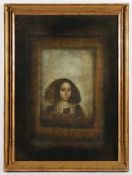 BERBER, Mersad (1940-2012), "Mädchen", Mischtechnik mit Öl und Goldfolie, 71 x 50, signiert,