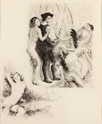 BECAT, Emile, "Le pied fourchu", Original-Radierung, 26 x 20,5, Edition Leblanc, Baniyn, Paris,