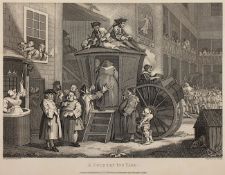 HOGARTH, William, "A country Inn Yard", Kupferstich, 20,5 x 29,5, gestochen von Cook, um 1800, R.- -