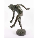 SEFFNER, Carl Ludwig (1861-1932), "Tanzender Faun", Bronze, H 36, auf der Standfläche signiert,