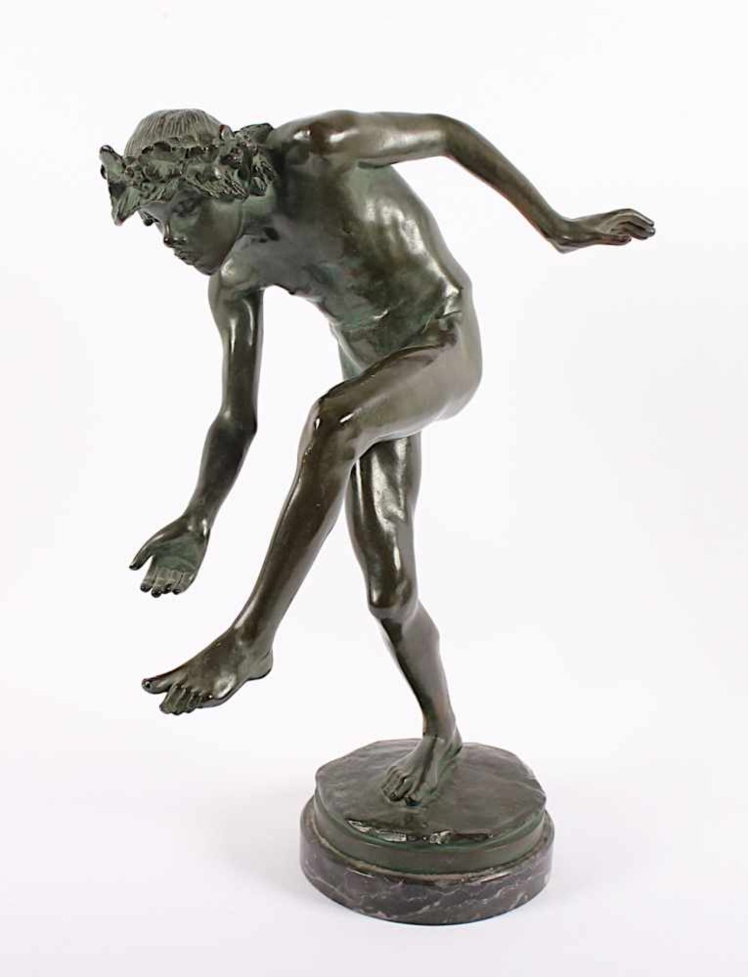 SEFFNER, Carl Ludwig (1861-1932), "Tanzender Faun", Bronze, H 36, auf der Standfläche signiert,