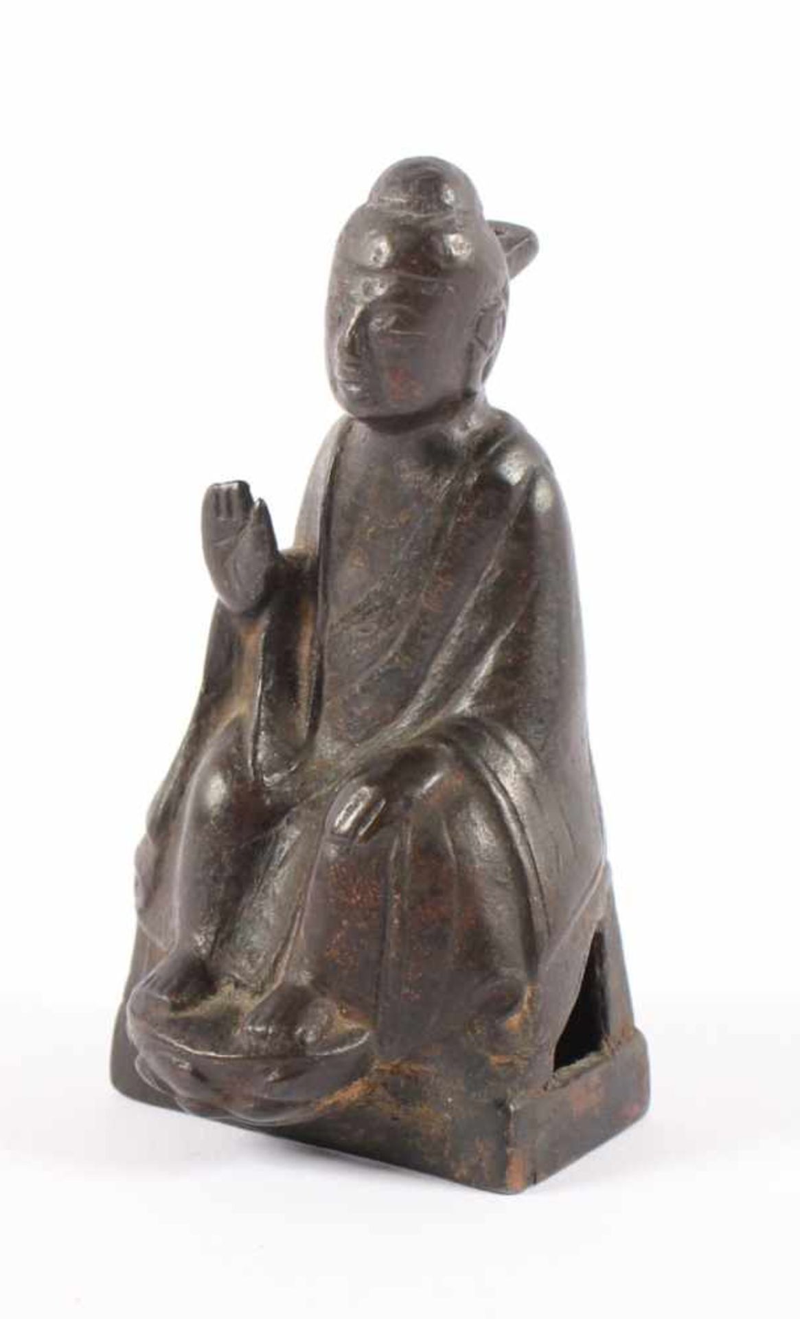 ADORANT, Bronze, braun patiniert, Reste einer Fassung, H 9,5, CHINA, Qing-Dynastie- - -22.00 % - Bild 2 aus 4