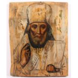 IKONE, "Nikolaus", Tempera/Holz, 33 x 26, besch., RUSSLAND- - -22.00 % buyer's premium on the hammer