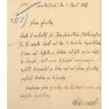 AUTOGRAPH OTTO VON BISMARCK, eigenhändiger Brief, Tinte/Papier, datiert den 05. April 1881, 28 x 21,