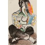 PICASSO, Pablo, "Frau in türkischem Kostüm", Carnet de Californie, Farblithografie, 41 x 26,