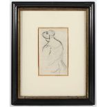 ZILLE, Heinrich (1858-1929), "Studie einer Frau", Kohle/Papier, 18 x 10,5, Nachlass Prof Heinrich