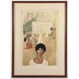 BACHMANN, Otto, "o.T.", Original-Farblithografie, 55 x 34, nummeriert 3/4, handsigniert, R.- - -22.