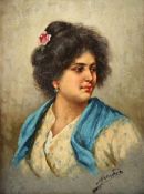 MARANTONIO, Filippo (1863-1937), "Bildnis einer Frau", Öl/Lwd., 25 x 19, unten rechts signiert,