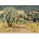 BRAYER, Yves, "Landschaft in der Provence", Farblithografie, 42 x 60, handsigniert, min.läs.,