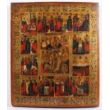 FESTIKONE, Anastasis und Auferstehung, Tempera/Holz, Goldgrund, 31 x 26, RUSSLAND, um 1870- - -22.00