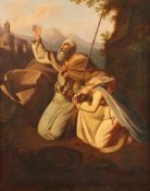 SAKRALMALER DES 19.JH., "Der Heilige Jakob als Fürsprecher", Öl/Lwd., 87 x 69,5, R.- - -22.00 %