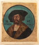 PORTRAITMALER DES 16.JH., "Bildnis des Hans Mülich im Alter von 59 Jahren", Tempera?/Pergament, 10,5