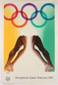 JONES, Allen, "Olympische Spiele München 1972", Plakat, Original-Farblithografie/Bütten, 105 x 70,