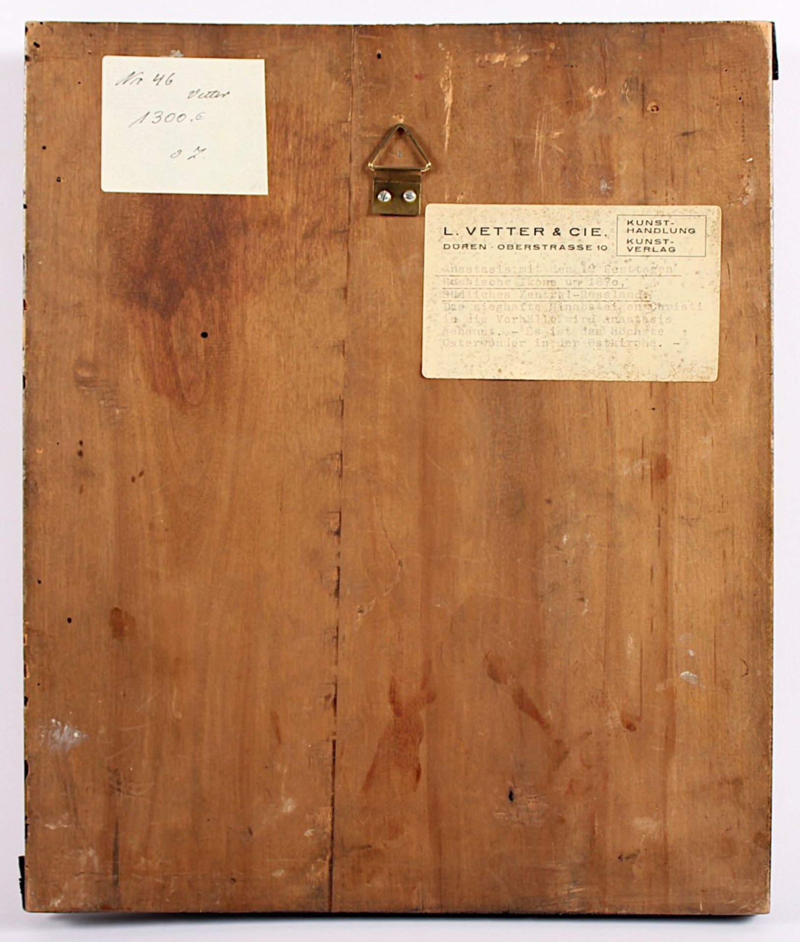 FESTIKONE, Anastasis und Auferstehung, Tempera/Holz, Goldgrund, 31 x 26, RUSSLAND, um 1870- - -22.00 - Bild 2 aus 2