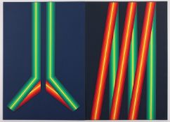 DICK, Axel, "Neon", Mappe mit 7 Serigrafien, jeweils nummeriert 27/50 und handsigniert, 1970- - -