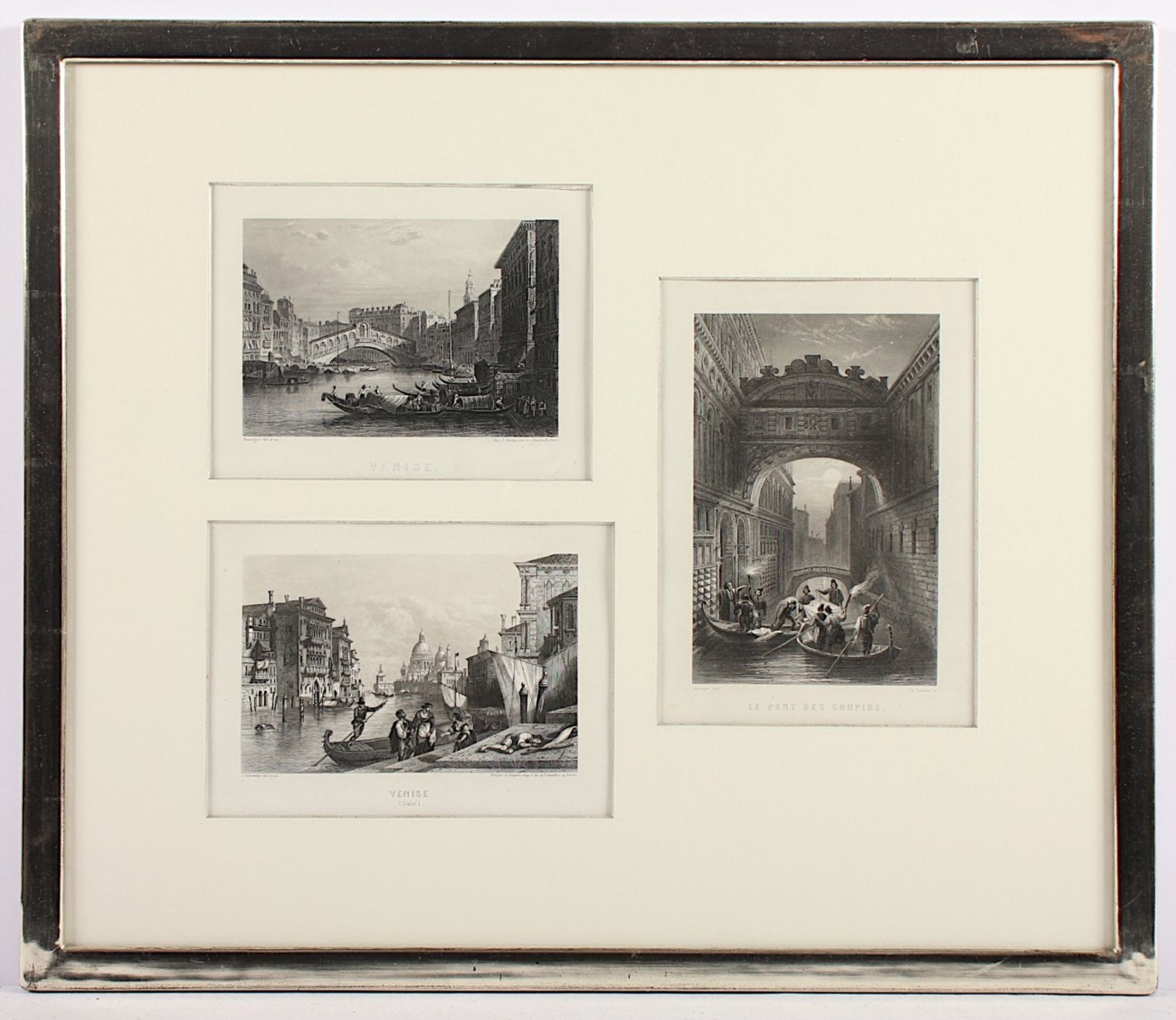 VENEDIG, 3 Ansichten, Stahlstiche, ca. 18 x 11, um 1850, R.- - -22.00 % buyer's premium on the