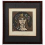 FUCHS, Ernst, "Eva aura eterna", Original-Farbradierung, 18 x 17,5, nummeriert 11/200, handsigniert,