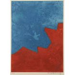 POLIAKOFF, Serge, "Composition rouge et bleue", Original-Aquatintaradierung/Rives, 60,5 x 44,