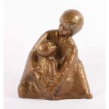 GERZ, Fred (*1944), "Mutter mit Kind", Bronze, H 25, verso signiert und datiert 2000 sowie