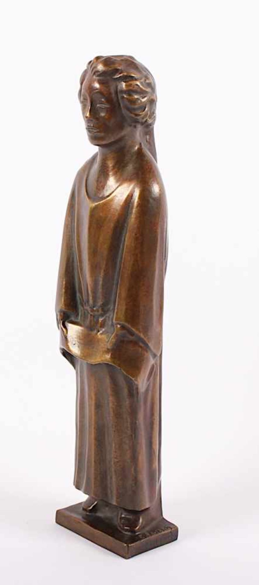 BARLACH, Ernst, "Engel", Bronze, H 32,5, seitlich nummeriert 471/980, Gießermarke Ars mundi, - Bild 2 aus 3