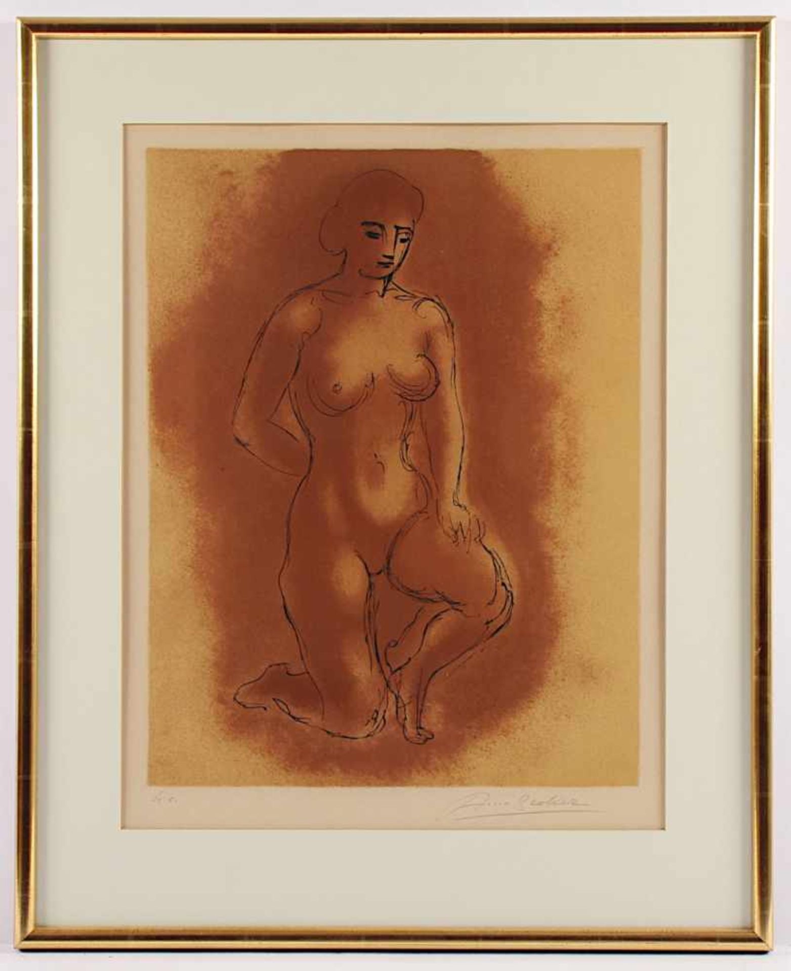 BREKER, Arno, "Frauenakt", Original-Farblithografie, 48 x 37, bez. H.C., handsigniert, läs.,