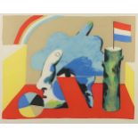 ANTES, Horst, "Kopf mit Regenbogenfarbe", Original-Farblithografie, 42 x 54, nummeriert 54/75,