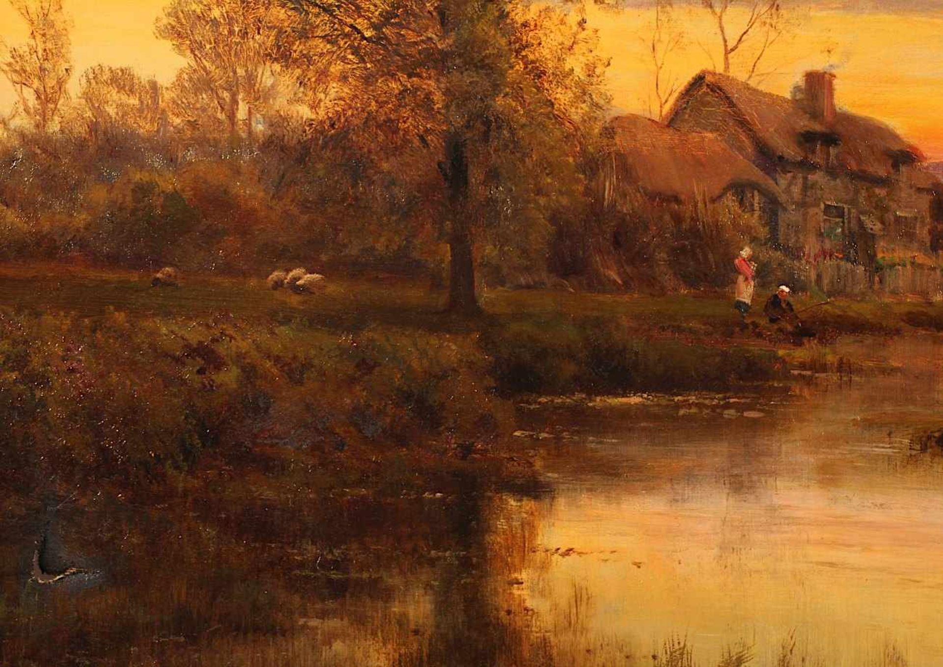 BREANSKI, Alfred de (1852-1928), "Blick auf den Fluss Loddon bei Wargrave", Öl/Lwd., 61 x 91, besch. - Bild 3 aus 5