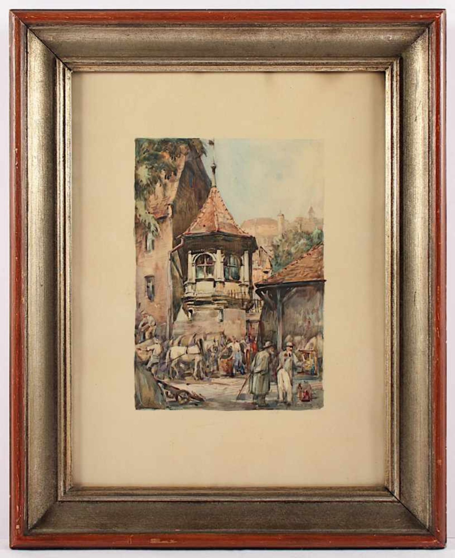RITTER, Wilhelm (1860-1948), "Ansicht aus Alt-Nürnberg", Aquarell/Papier, 28 x 19,5, unten rechts - Bild 2 aus 3