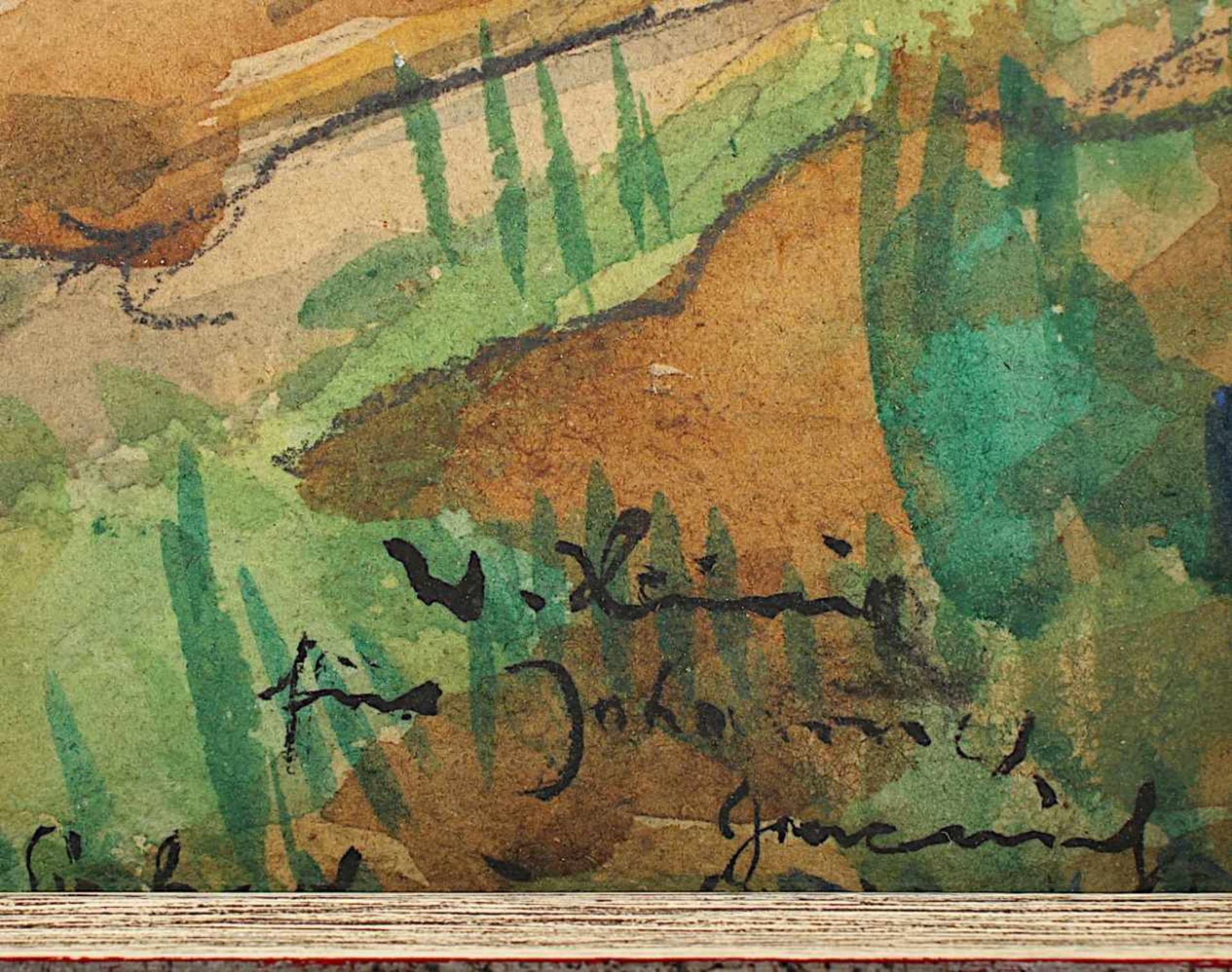 HEIMIG, Walter (1881-1955), "Flusslandschaft", Bleistift/Aquarell/Papier, 43 x 35, unten rechts - Bild 2 aus 2