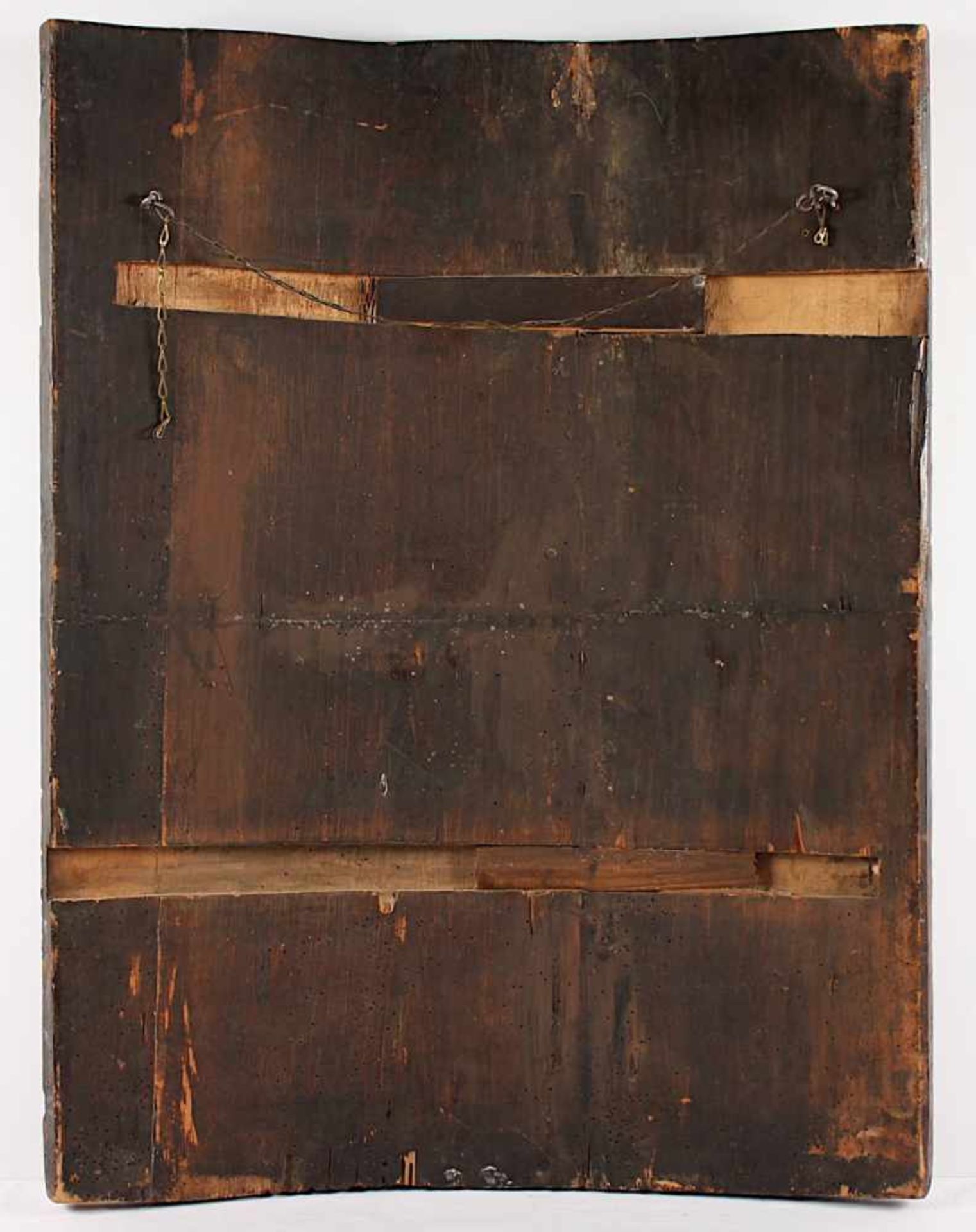 GROSSE IKONE, "Christus Pantokrator", Tempera/Holz, 87 x 66, besch., rest., RUSSLAND, wohl 16.Jh., - Bild 3 aus 3