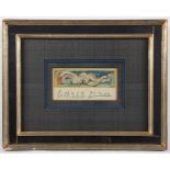 PICASSO, Pablo, "Liegender Akt", Farblithografie, 5 x 16, "le 14.3.63", R.- - -22.00 % buyer's