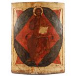 GROSSE IKONE, "Christus Pantokrator", Tempera/Holz, 87 x 66, besch., rest., RUSSLAND, wohl 16.Jh.,