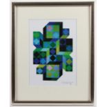 VASARELY, Victor, "Contraste de couleurs", Farbmultiple, 27 x 18, 1980, handsigniert, R.- - -22.00 %