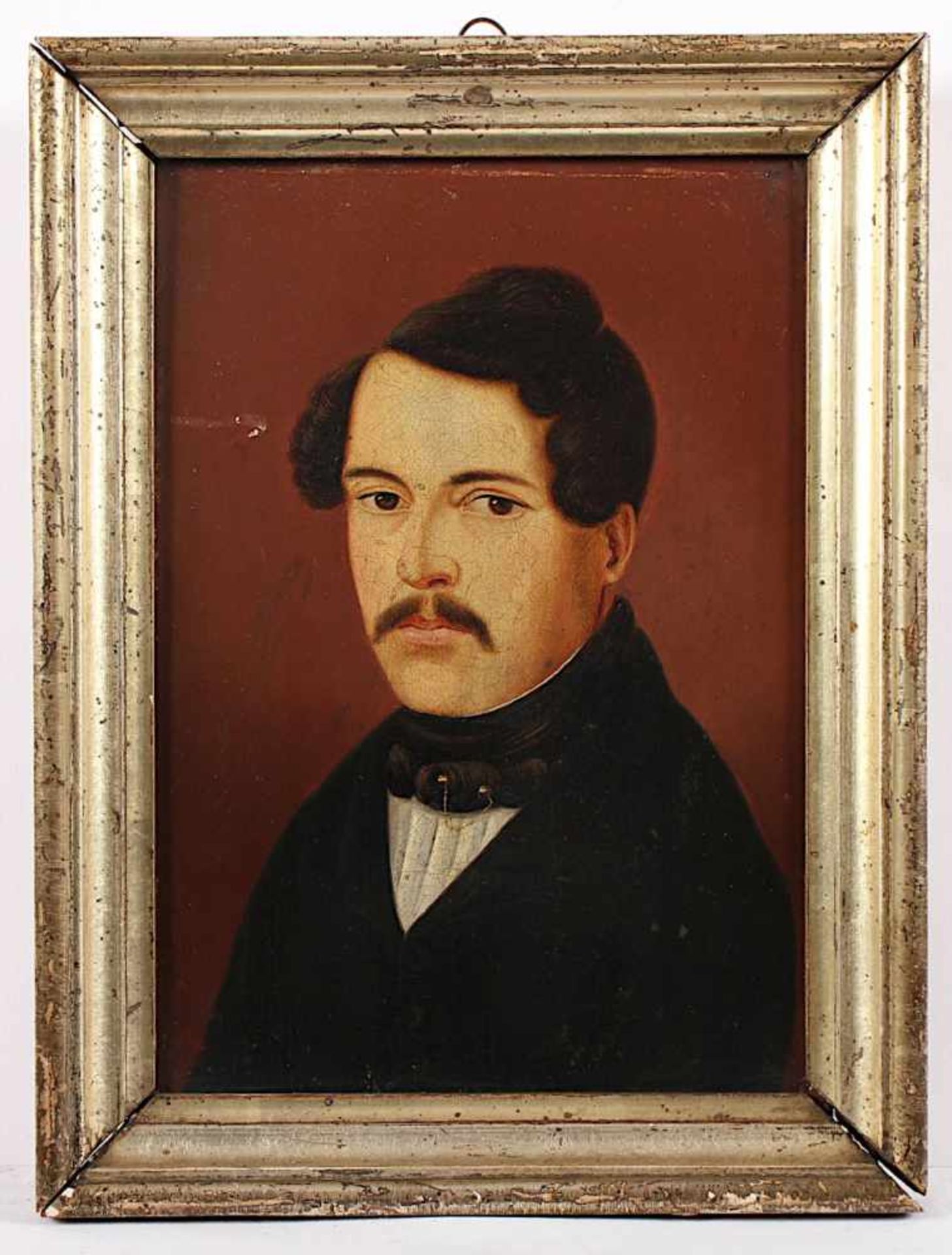 PORTRAITMALER UM 1830, "Bildnis eines Mannes", Öl/Lwd., 21,5 x 15,5, R.- - -22.00 % buyer's - Bild 2 aus 3