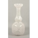 GROSSE VASE, farbloses, graustichiges Glas, Luftblaseneinschlüsse, H 44, SCHNEIDER, EPINAY-SUR-