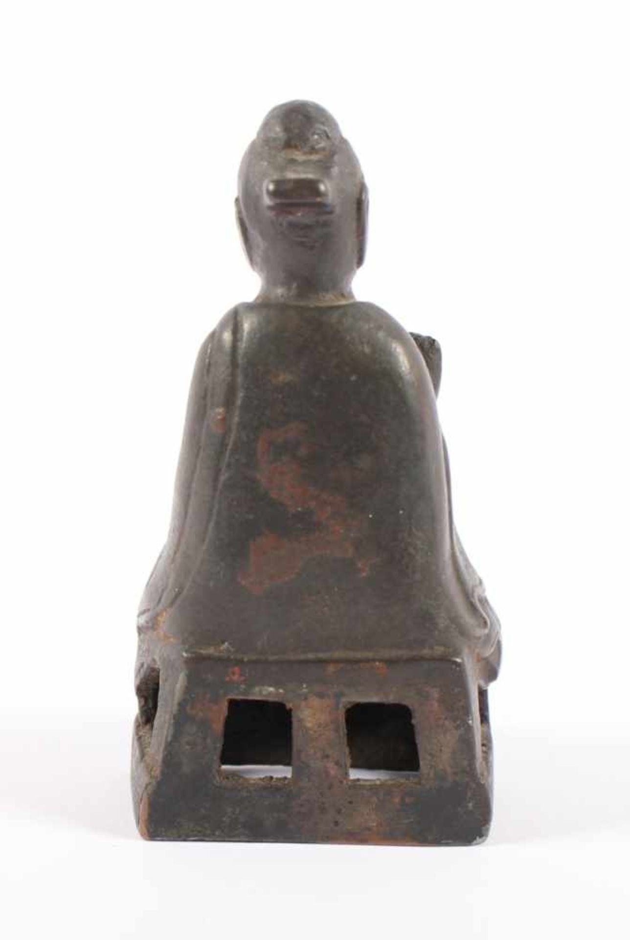 ADORANT, Bronze, braun patiniert, Reste einer Fassung, H 9,5, CHINA, Qing-Dynastie- - -22.00 % - Bild 3 aus 4