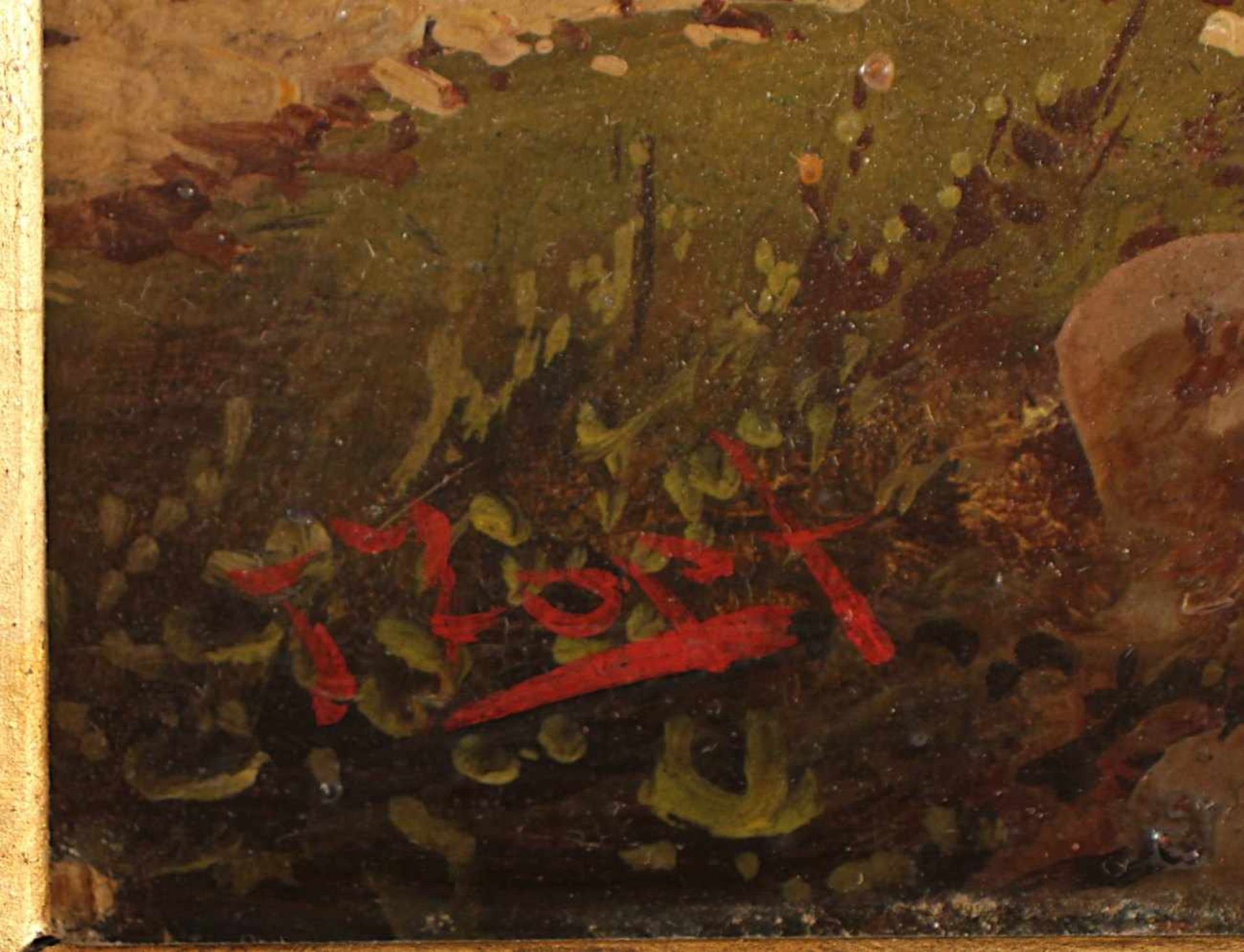 ZOPF, Julius (1838-1897), "Landschaft mit Bachlauf", Öl/Holz, 26,5 x 21, unten rechts signiert, - Bild 3 aus 4