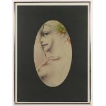 WUNDERLICH, Paul, "Profil im Oval", Original-Farblithografie, 75 x 55, nummeriert 696/1000,