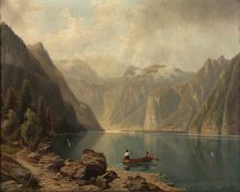 NOCKEN, Wilhelm Theodor (1830-1905), "Blick auf den Königssee", Öl/Lwd., 76,5 x 94, besch., unten