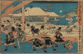 ICHIYOSAI TOYOKUNI III (KUNISADA) , elfter Akt "Gishi yo - uchi" aus der Serie "Das Schatzhaus der