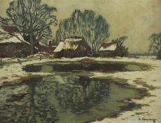 RASENBERGER, Alfred (1885-1949), "Winterlandschaft am Niederrhein", Öl/Lwd., 48 x 63, unten rechts