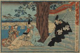 ICHIYOSAI TOYOKUNI III (KUNISADA) , dritter Akt "Sandamme" aus der Serie "Das Schatzhaus der 47