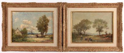SCHILHABEL, Josef Helmut (1896-1970), "Paar Landschaften", Öl/Hartfaser, 31 x 40,5, jeweils unten