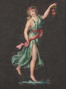 ZEICHNER UM 1800, "Figur aus der griechisch-römischen Mythologie", Gouache/Papier, 49 x 36,