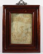 PANEEL, Jadeit, im erhabenen Relief geschnitzt, Holzrahmen, 39 x 30,5, CHINA- - -22.00 % buyer's