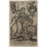 ALDEGREVER, Heinrich, "Zorn", Kupferstich, 10,2 x 6, aus der Folge: Die Laster. 1555, R:- - -22.00 %