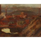 ADLER, Jules (1865-1952), "Industrie in Borinage", Öl/Malkarton, 40 x 50, besch., unten rechts