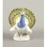 MINIATURFIGUR PFAU, polychrom bemalt, H 5,5, Modellnr. 77170, MEISSEN, 20.Jh.- - -22.00 % buyer's