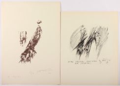 HEILIGER, Bernhard, zwei Arbeiten, Lithografien, ca. 36 x 20, eine nummeriert 25/50 und